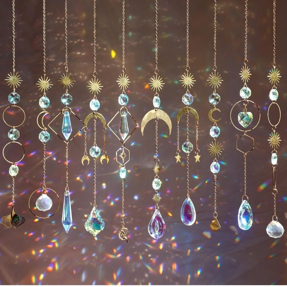 Iridescent Crystal and Gold Celestial Suncatchers - Picture 3 of 7